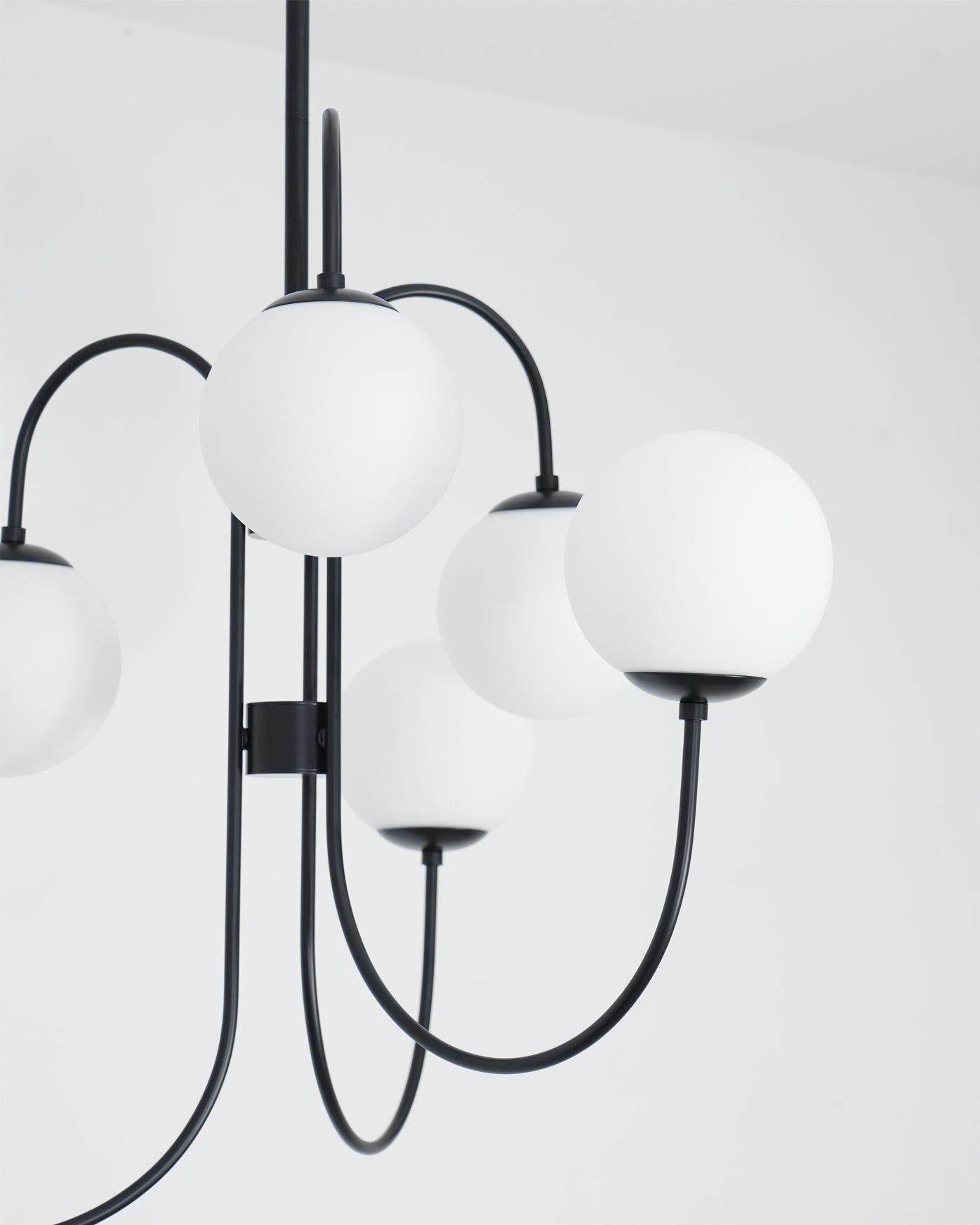 Auruaria Chandelier Brass Globe Cluster Curved Arm