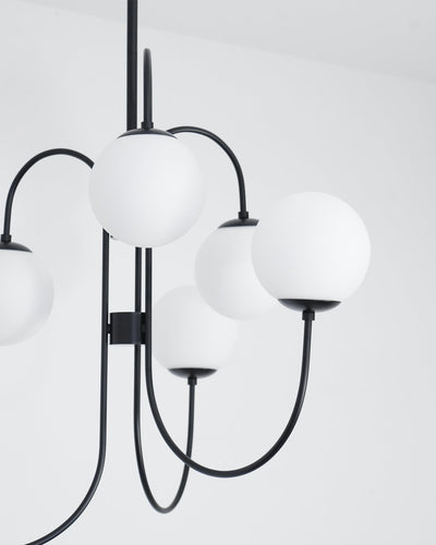 Auruaria Chandelier Brass Globe Cluster Curved Arm