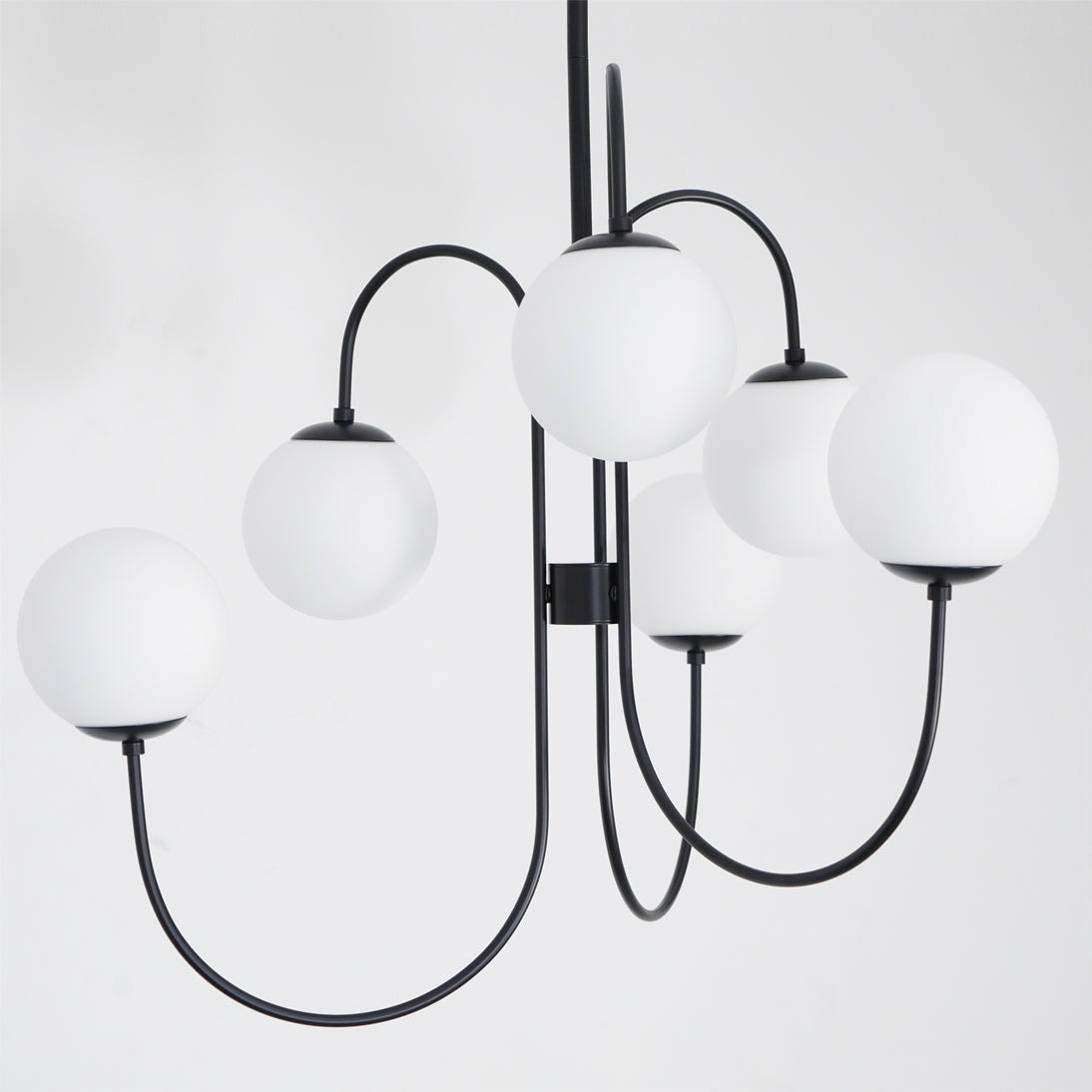 Auruaria Chandelier Brass Globe Cluster Curved Arm