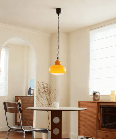 Amber Coil Glass Pendant Light