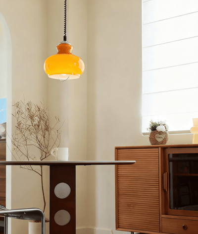 Amber Coil Glass Pendant Light