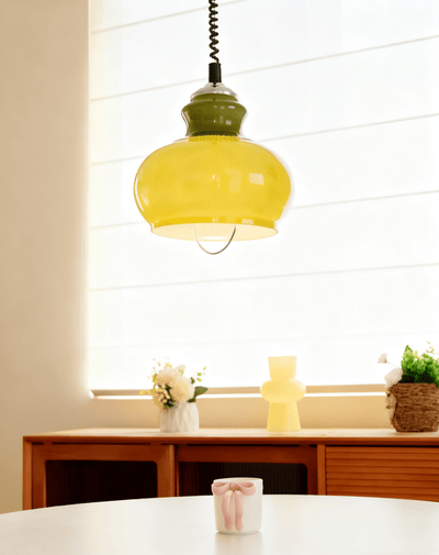 Amber Coil Glass Pendant Light