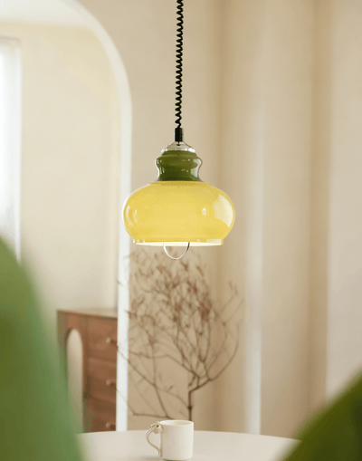 Amber Coil Glass Pendant Light