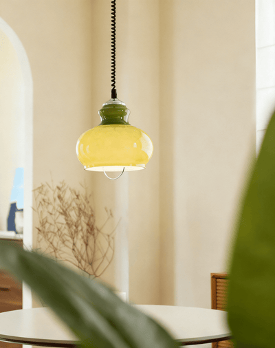 Amber Coil Glass Pendant Light