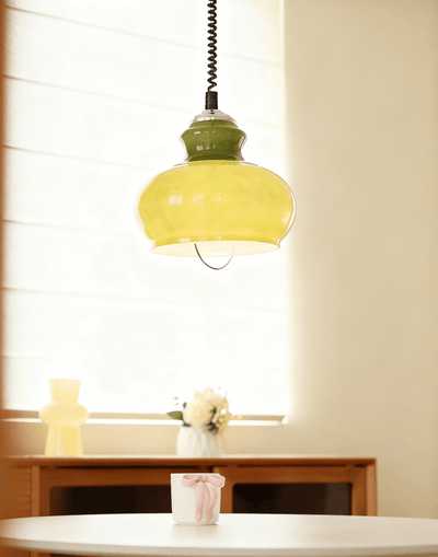 Amber Coil Glass Pendant Light