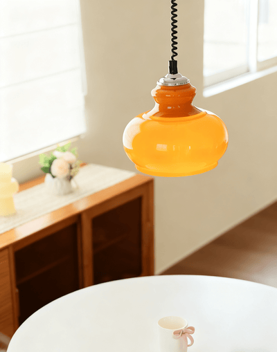 Amber Coil Glass Pendant Light