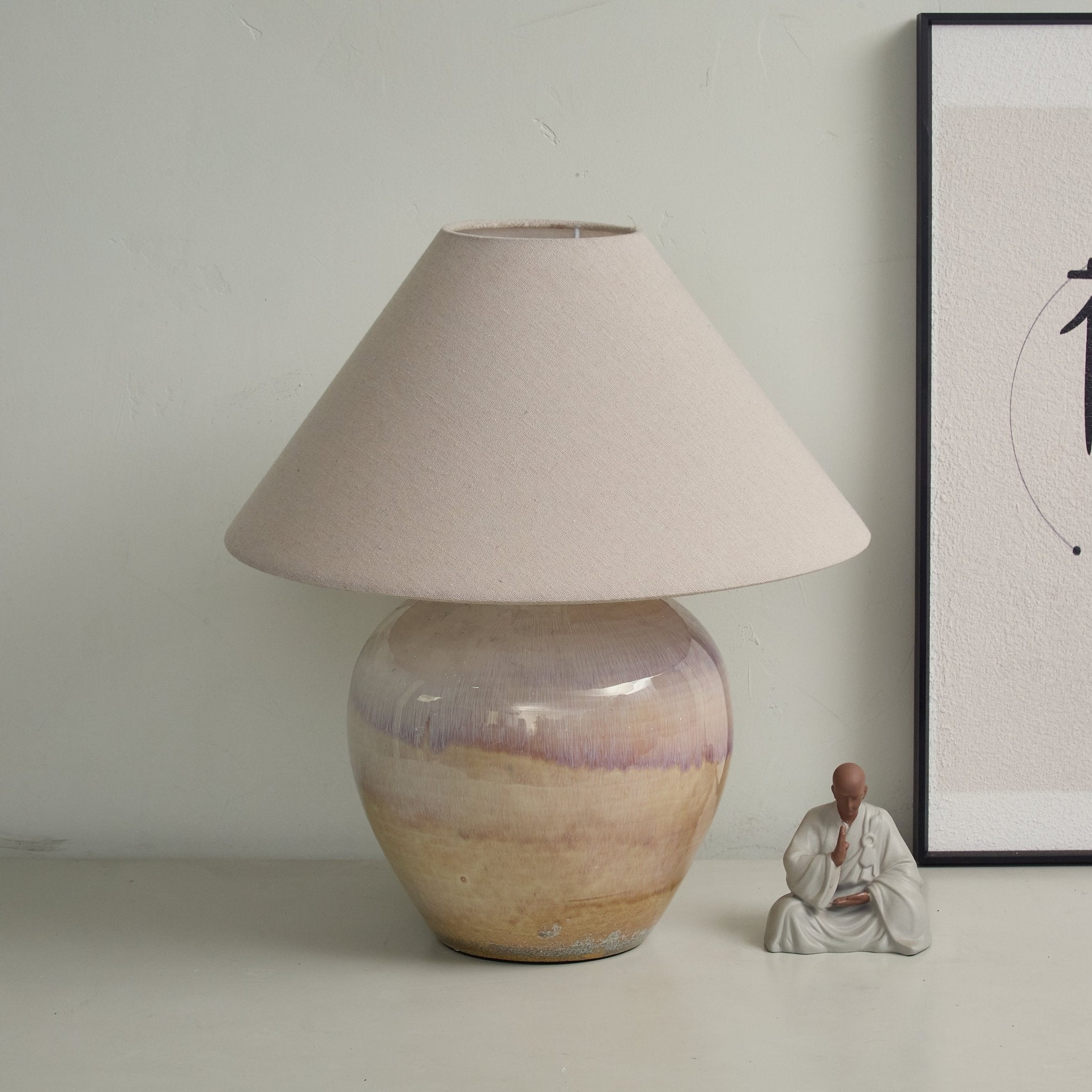 Gradient Hued Ceramic Jar Table Lamp