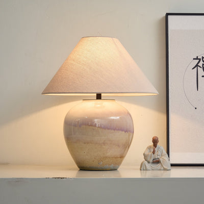 Gradient Hued Ceramic Jar Table Lamp