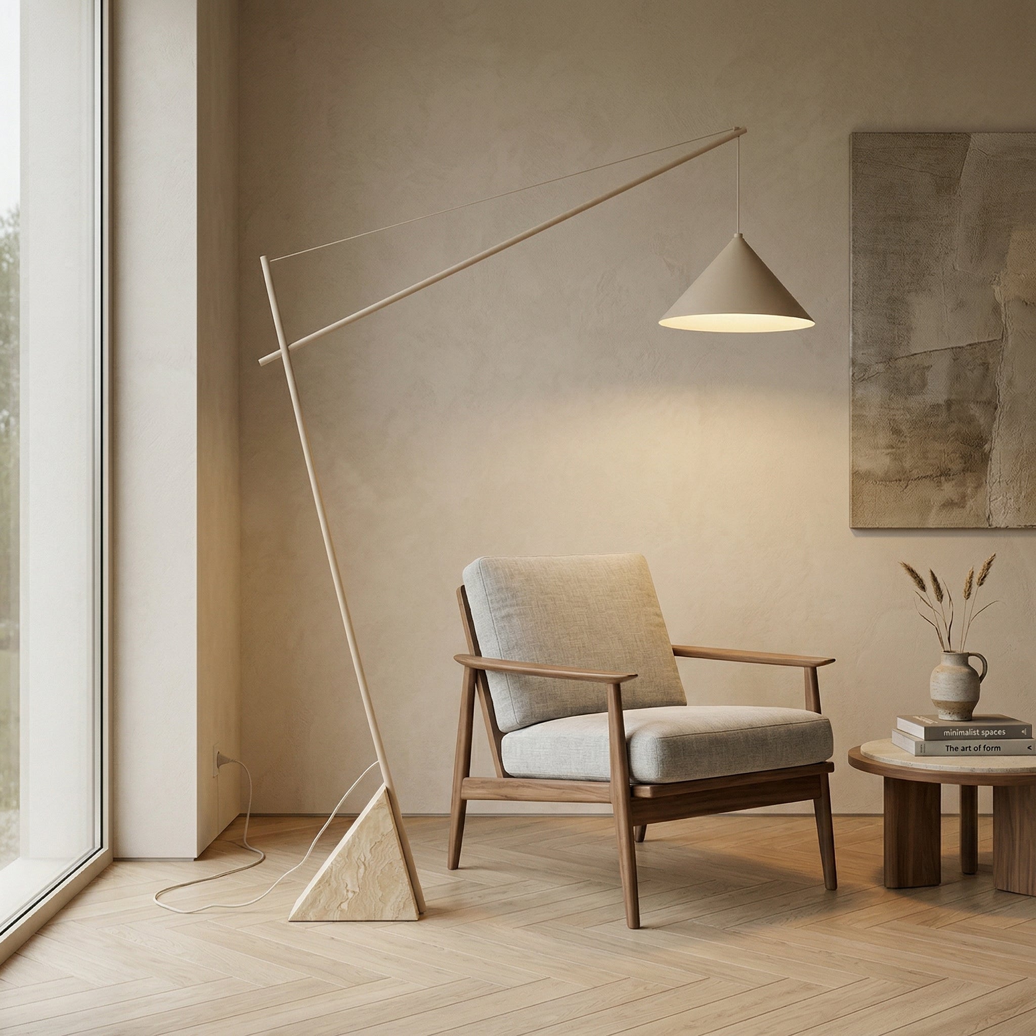 Valorielle Travertine Floor Lamp