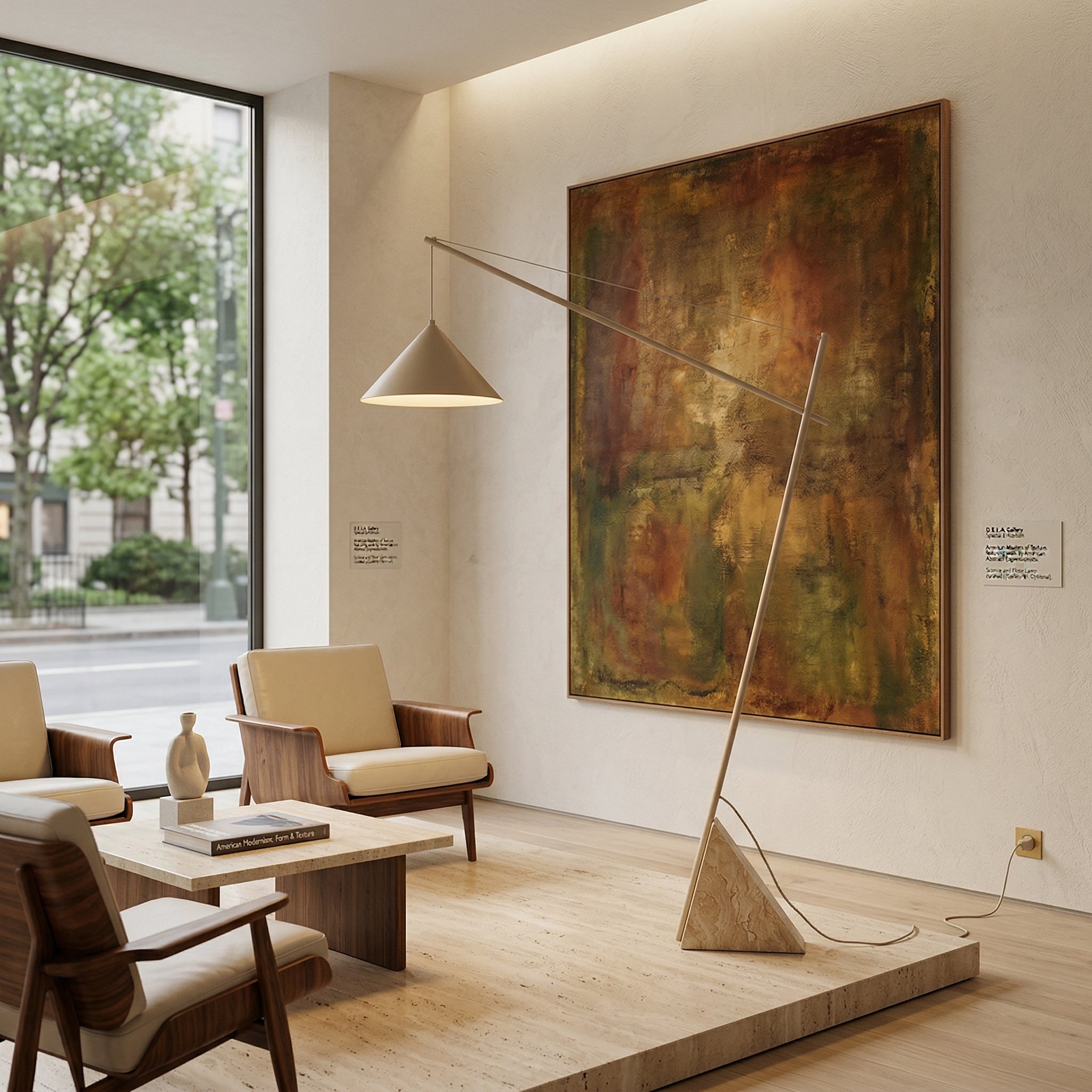 Valorielle Travertine Floor Lamp
