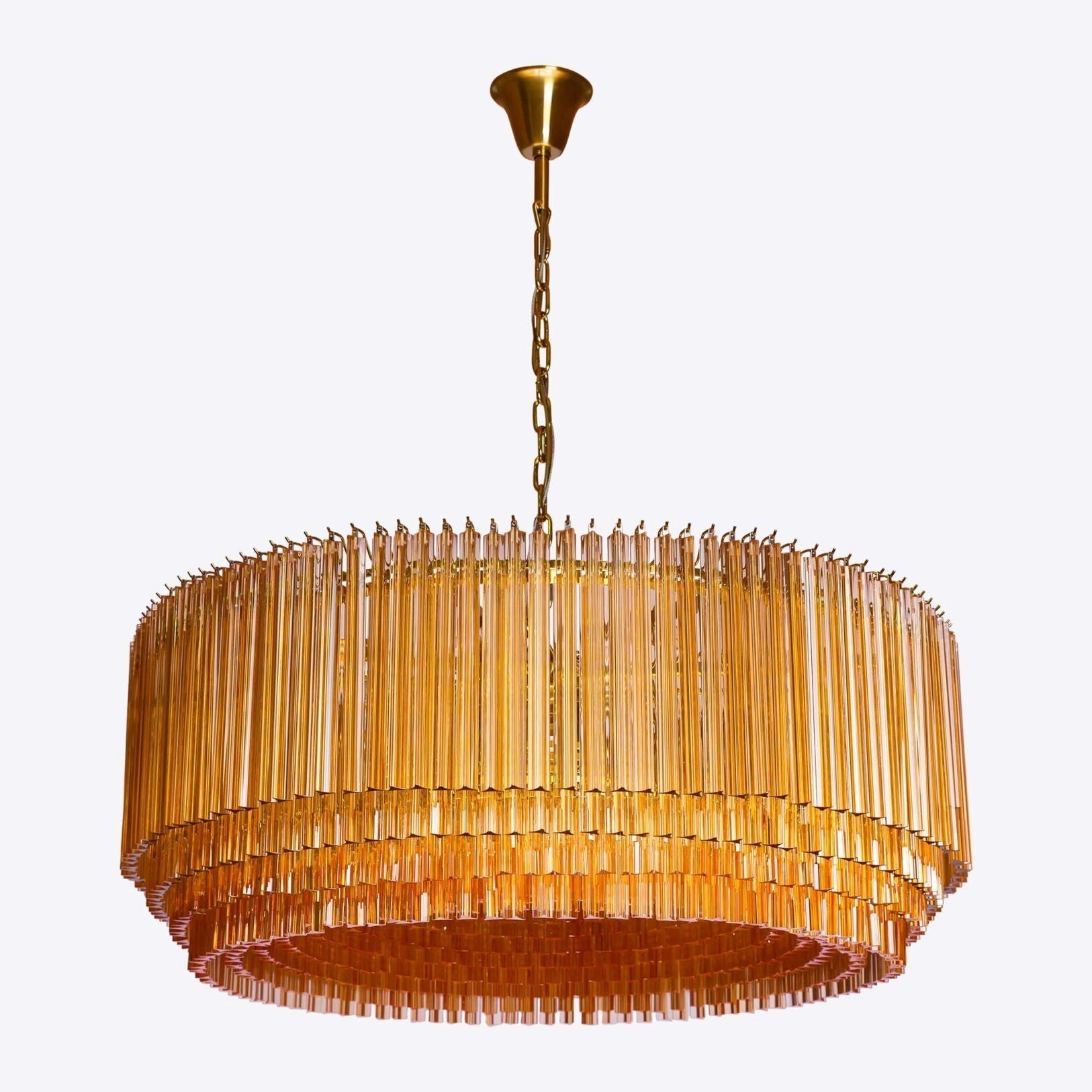 Maren Chandelier Amber Drum Glass