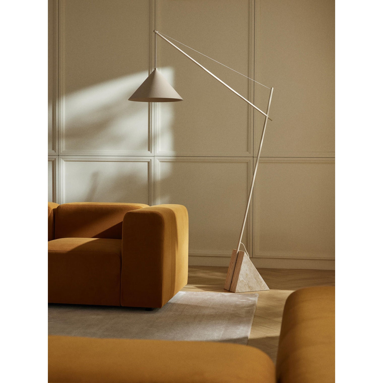 Valorielle Travertine Floor Lamp