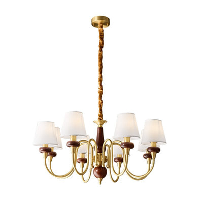 Zovena Classic Elegance Vintage Fabric Wood Chandelier