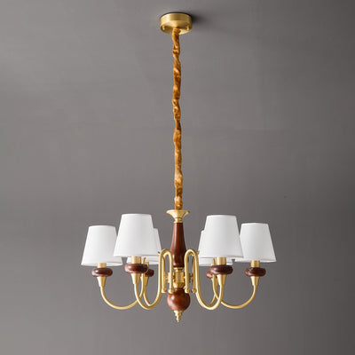 Zovena Classic Elegance Vintage Fabric Wood Chandelier