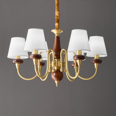 Zovena Classic Elegance Vintage Fabric Wood Chandelier