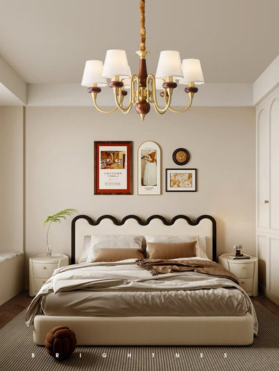 Zovena Classic Elegance Vintage Fabric Wood Chandelier