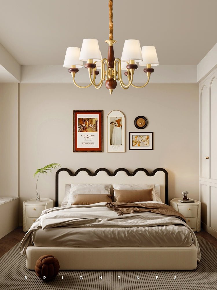 Zovena Classic Elegance Vintage Fabric Wood Chandelier