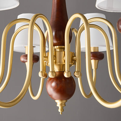 Zovena Classic Elegance Vintage Fabric Wood Chandelier