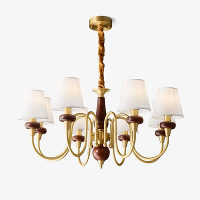 Zovena Classic Elegance Vintage Fabric Wood Chandelier
