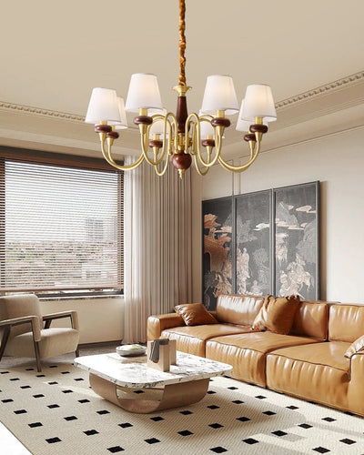 Zovena Classic Elegance Vintage Fabric Wood Chandelier