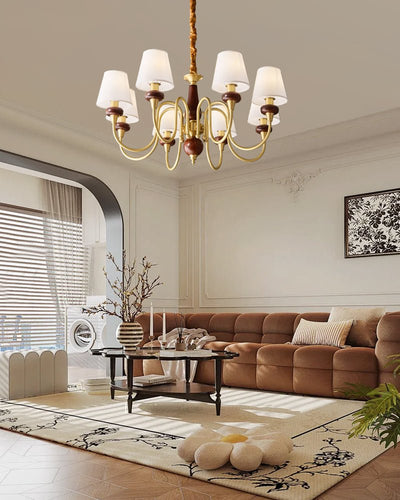 Zovena Classic Elegance Vintage Fabric Wood Chandelier