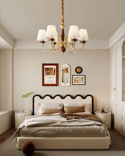 Zovena Classic Elegance Vintage Fabric Wood Chandelier
