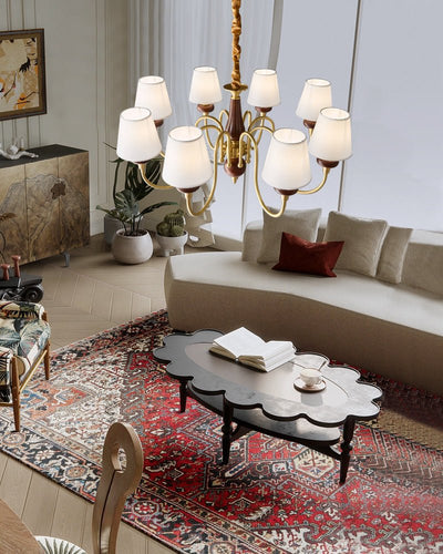 Zovena Classic Elegance Vintage Fabric Wood Chandelier