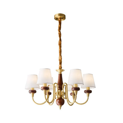 Zovena Classic Elegance Vintage Fabric Wood Chandelier