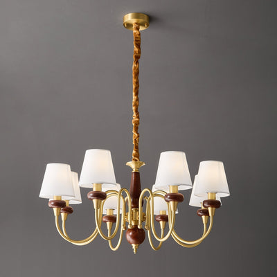 Zovena Classic Elegance Vintage Fabric Wood Chandelier