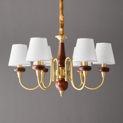 Zovena Classic Elegance Vintage Fabric Wood Chandelier