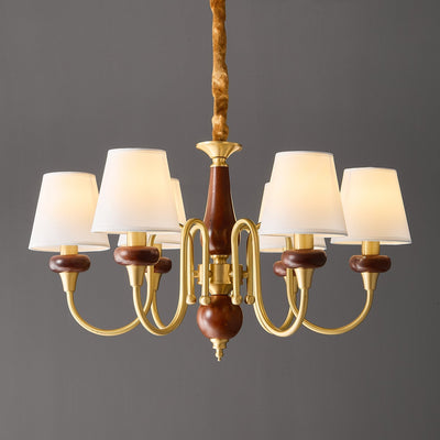 Zovena Classic Elegance Vintage Fabric Wood Chandelier
