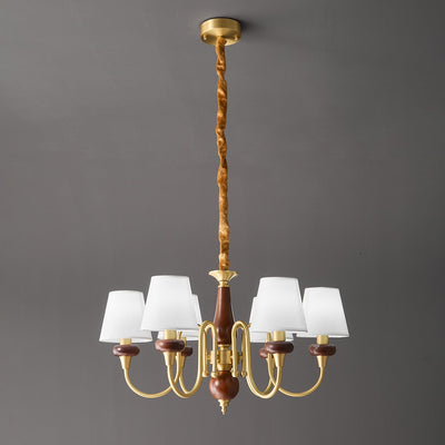 Zovena Classic Elegance Vintage Fabric Wood Chandelier