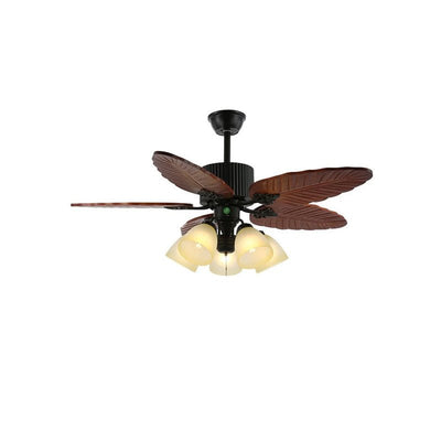 Palmoré Wood Leaves Ceiling Fan Light