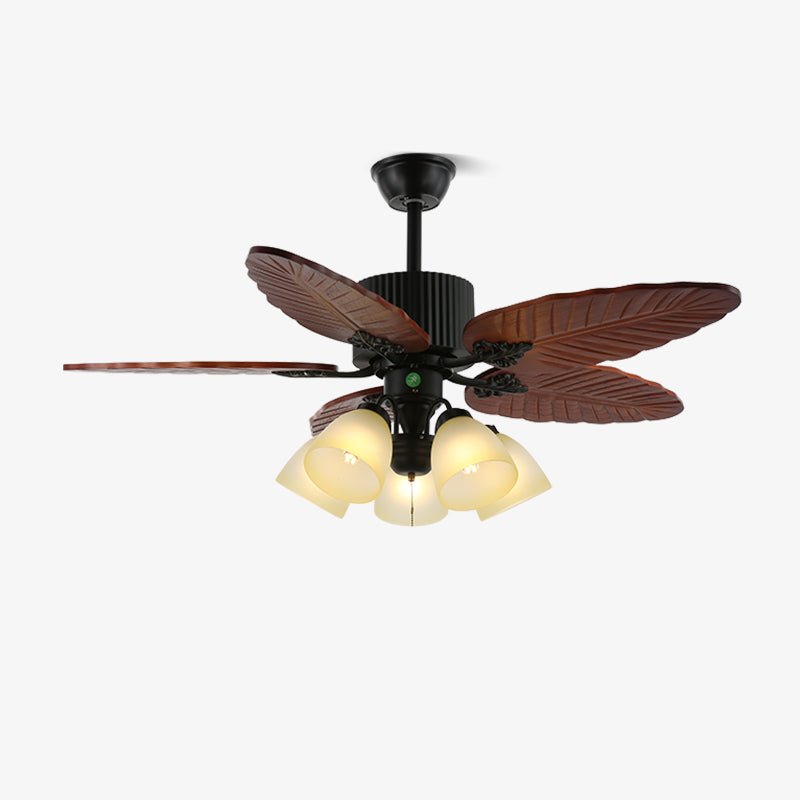 Palmoré Wood Leaves Ceiling Fan Light