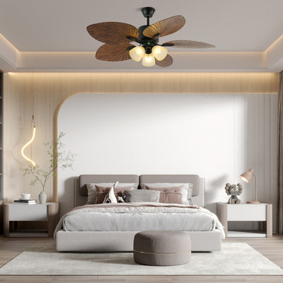 Alora Tropical Wood Ceiling Fan Light - Neutral Decor