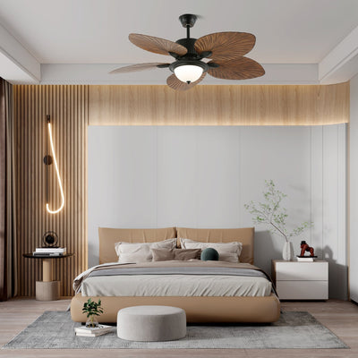 Alora Tropical Wood Ceiling Fan Light - Neutral Decor