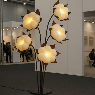 Sylvianne Green Blossom Floor Lamp