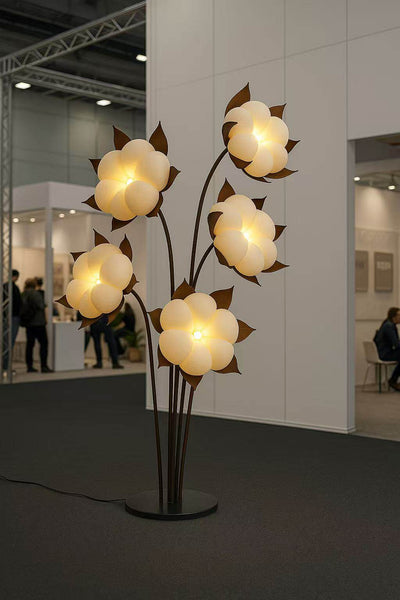 Sylvianne Green Blossom Floor Lamp