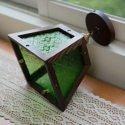 Edmund Green Patterned Glass Ceiling Light