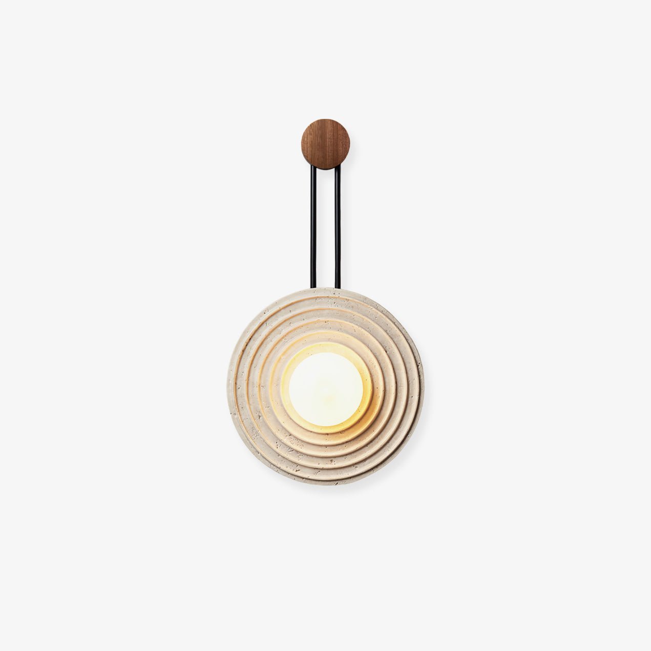 Isoror Spiral-Ring Travertine Wall Light
