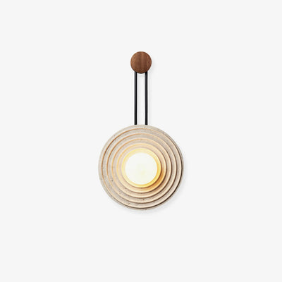 Isoror Spiral-Ring Travertine Wall Light