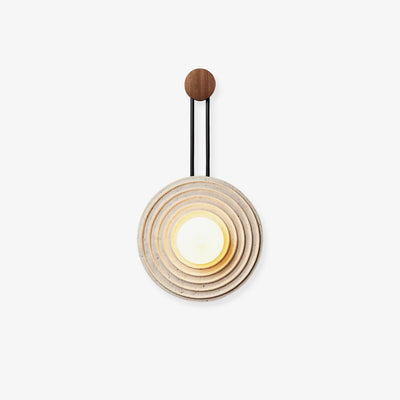 Isoror Spiral-Ring Travertine Wall Light