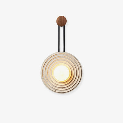 Isoror Spiral-Ring Travertine Wall Light