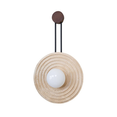 Isoror Spiral-Ring Travertine Wall Light