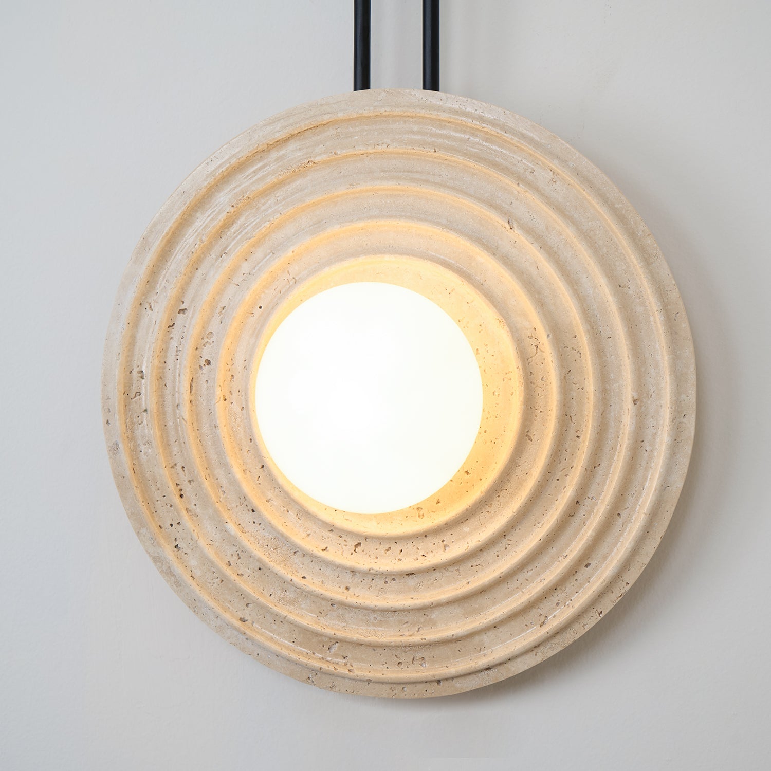 Isoror Spiral-Ring Travertine Wall Light