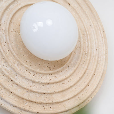 Isoror Spiral-Ring Travertine Wall Light