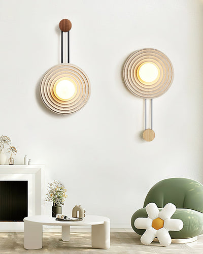 Isoror Spiral-Ring Travertine Wall Light
