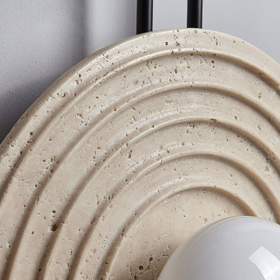 Isoror Spiral-Ring Travertine Wall Light