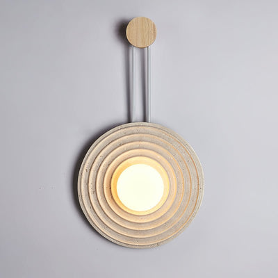 Isoror Spiral-Ring Travertine Wall Light