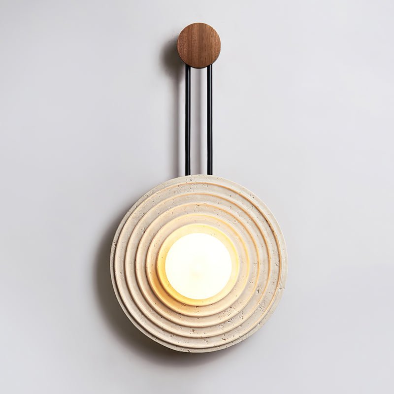Isoror Spiral-Ring Travertine Wall Light